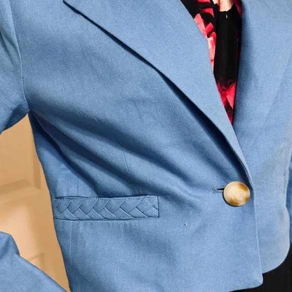 Jason Wu Notch Lapel Crop Blue Blazer NWT Size Small - Picture 12 of 13